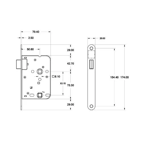 Mauer 1545 Magneet bad/toilet slot 50/63 mm - Afbeelding 2