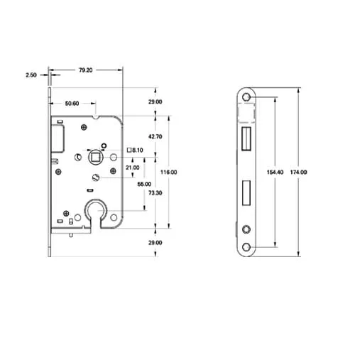 Mauer 1545 Magneet cilinder d+n slot 50/55 mm - Afbeelding 2