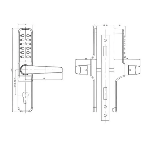 Mauer 5001 cijfercodeslot PC72 Ls/Rs - Afbeelding 2