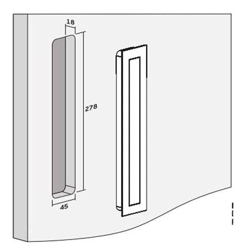 JNF schuifdeurkom met veerklep rechthoekig 300 x 55 mm RVS - Afbeelding 2
