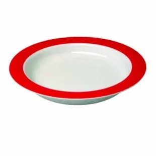 Ornamin bord groot wit/rood