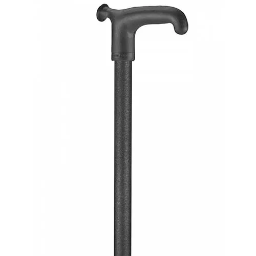 Luxe wandelstok Zwart met soft recht handvat 75-96 cm - Afbeelding 2