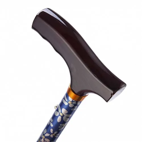 Dynalife opvouwbare aluminium wandelstok gebloemd 74-84 cm - Afbeelding 5