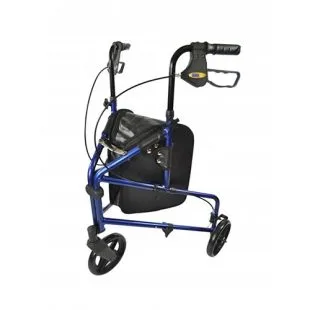 Lichtgewicht aluminium 3-wiel Rollator blauw