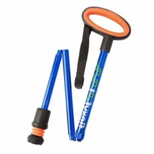 Flexyfoot wandelstok Blauw met ovale handvat opvouwbaar