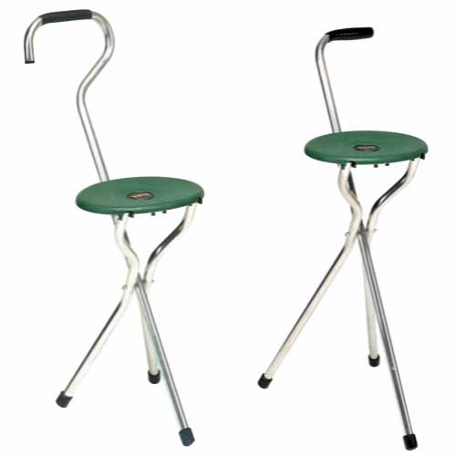 Trio wandelstok met zitje driepoot