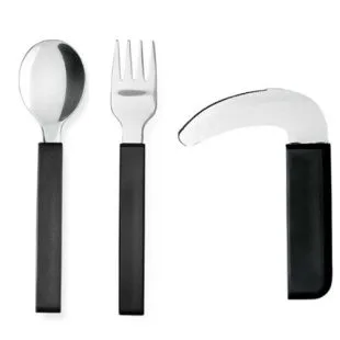 Amefa 3 delig bestek set rechte uitvoering met gehoekte mes
