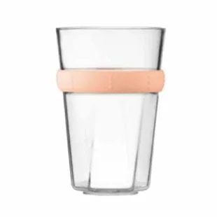 Vitility Cup beker tranparant met bekerring Roze