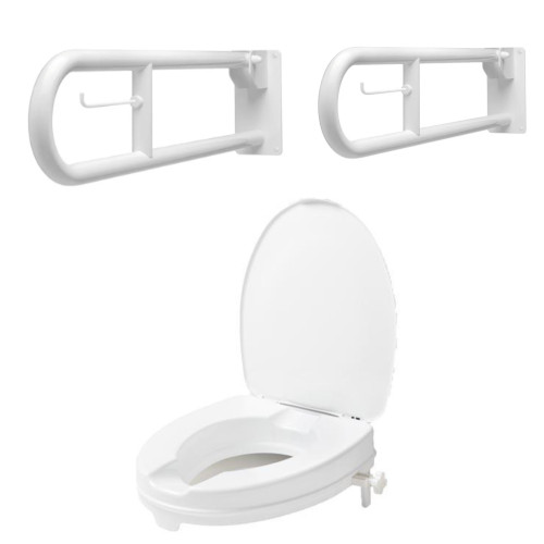 Secucare set toiletsteunen opklapbaar met wc verhoger